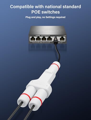 Ip67 Waterproof Poe Extender Poe Splitter 1 In 2 Out Extender 100M Extension 10/100Mbps Ethernet Outdoor Poe Repeater For Ip Camera Plug And Play
