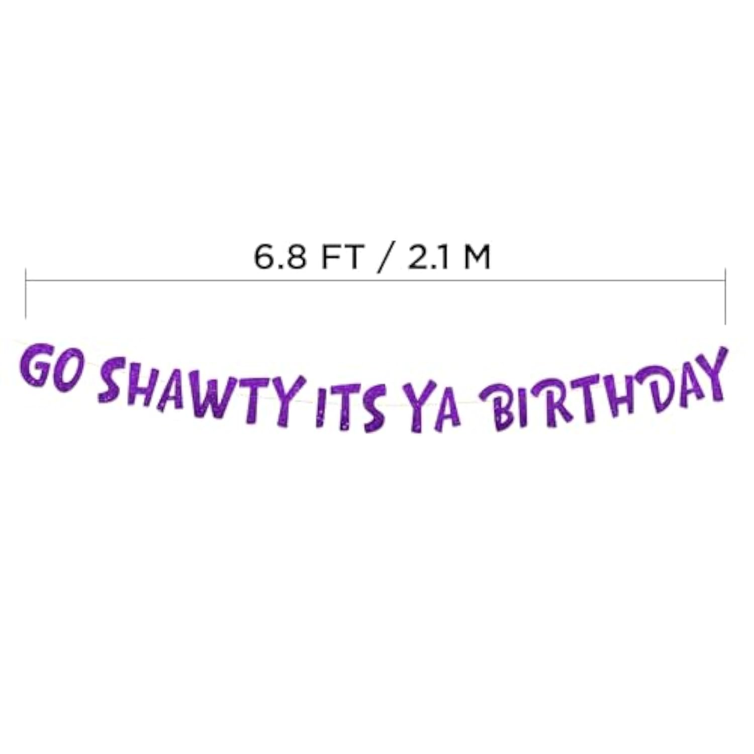 Pre-Strung Go Sha It’S Ya Birthday Funny Birthday Purple Glitter Banner - Funny 21St Birthday Decorations For Men And Women - Birthday Party Supplies And Gifts