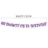 Pre-Strung Go Sha It’S Ya Birthday Funny Birthday Purple Glitter Banner - Funny 21St Birthday Decorations For Men And Women - Birthday Party Supplies And Gifts