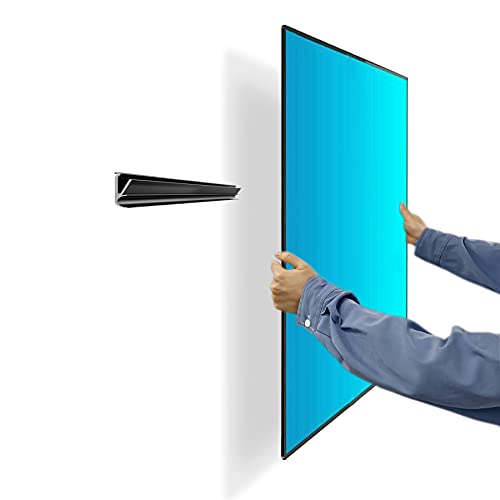 No Stud TV Wall Mount, Drywall Studless TV Hanger No Damage, No Drill, Non Screws, Dry Wall Flat Screen TVs Easy Install Bar Bracket fits VESA 12-55