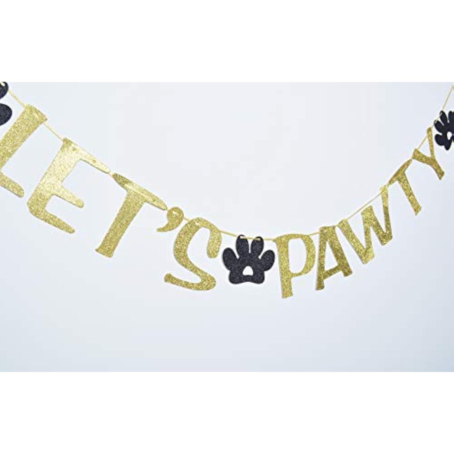 Dog Themed Party Banner Garland For Pet Birthday Party Decor Dog Pa Photo Prop Backdrop (Gold)