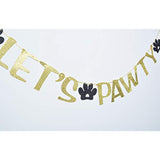 Dog Themed Party Banner Garland For Pet Birthday Party Decor Dog Pa Photo Prop Backdrop (Gold)