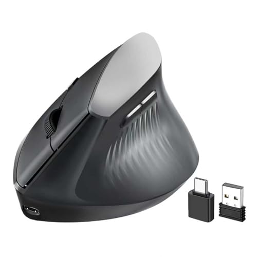 Ergonomic Bluetooth Mouse, Wireless Rechargeable Vertical Mouse For Carpal Tunnel With Usbc & Bt 5.0/3.0 & 2.4G Connect, Silent, Easy To Use, 6 Buttons For Laptop Pc Macbook Desktop Computer