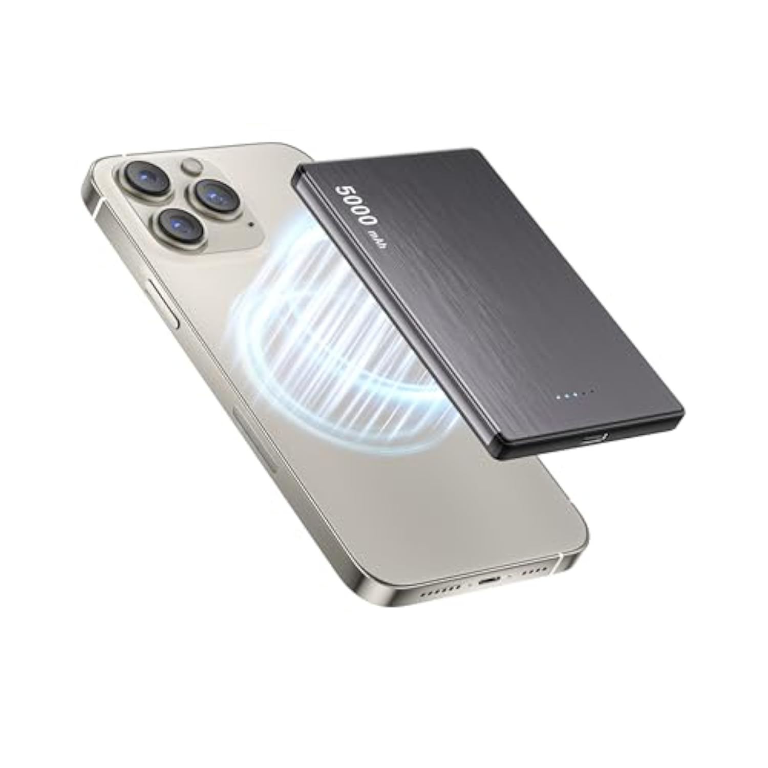 Magnetic Wireless Power Bank, 5000Mah Fast Charging Portable Charger With 2 In 1 Usb C?Lightning Cable, Battery Pack For Iphone 16 Pro Max/16 Pro/16/15/14/13/12
