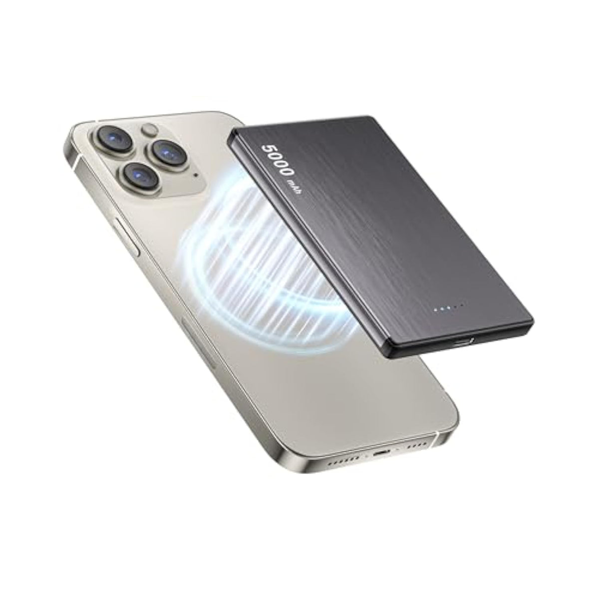 Magnetic Wireless Power Bank, 5000Mah Fast Charging Portable Charger With 2 In 1 Usb C?Lightning Cable, Battery Pack For Iphone 16 Pro Max/16 Pro/16/15/14/13/12