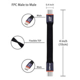 Short Usb C Cable, 40Gbps Usb4 4 Inch Support 100W Pd Fast Charging, 8K Display, Thunderbolt 4/3 Interface, Flat Usb C To Usb C For Steam Deck, Rog Ally, Laptop, Tablet, Phone (2-Pack