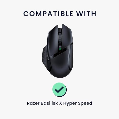 Mouse Grip Tape Compatible With Razer Basilisk X Hyper Speed Grip Tape - Non-Slip Faux Leather - Black