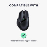 Mouse Grip Tape Compatible With Razer Basilisk X Hyper Speed Grip Tape - Non-Slip Faux Leather - Black