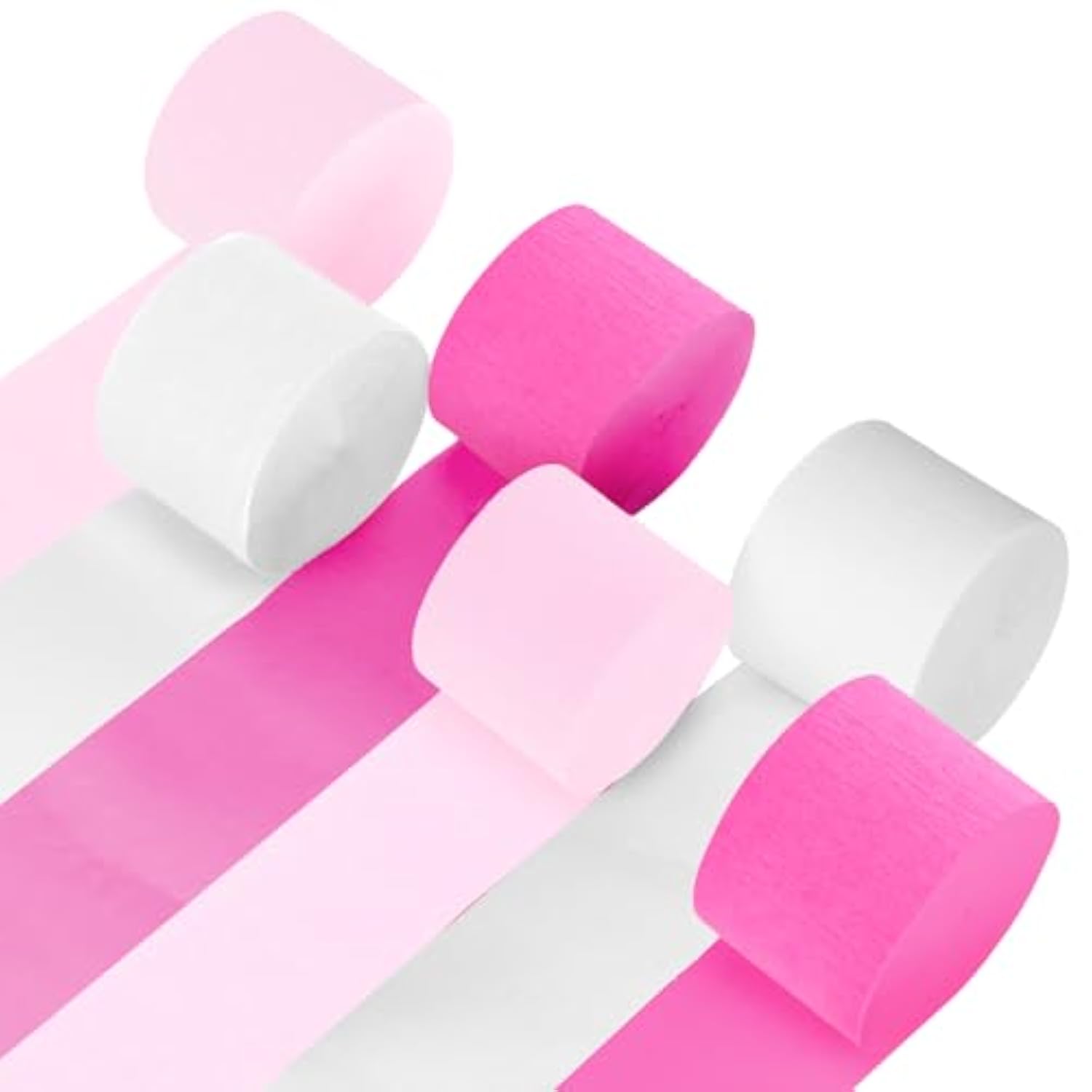 Pink Party Crepe Paper Streamers - 6 Rolls 492Ft Crepe Paper Valentine'S Mother'S Day Christmas Bachelorette Engagement Party Wedding Birthday Pink Themed Girl'S Day Baby Shower Party Decor