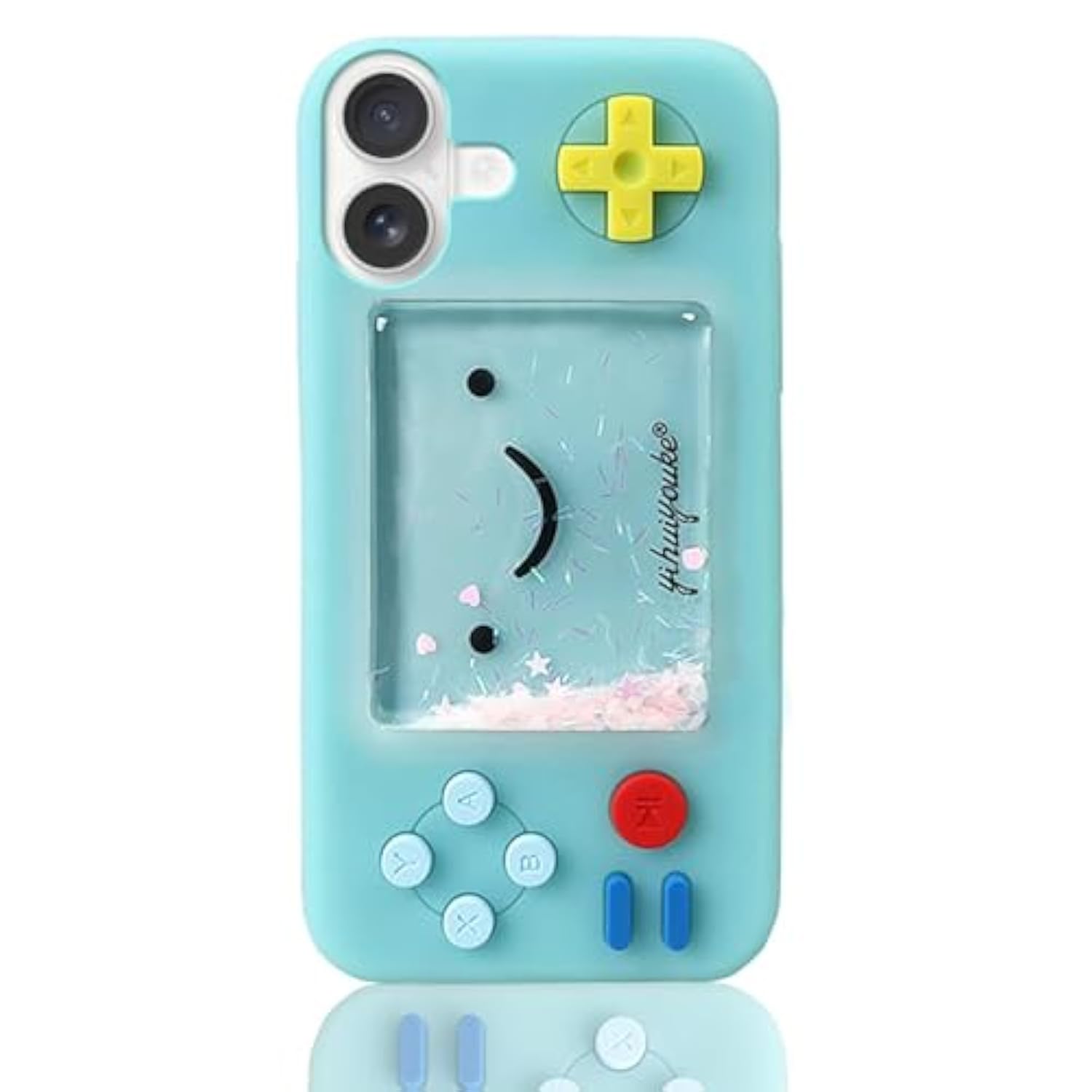 Squishy 3D Cartoon Game Shape Case Compatible With Iphone 16, Creative Liquid Stars Funny Play Case Soft Rubber Protective Cover (Blue, Iphone 16)
