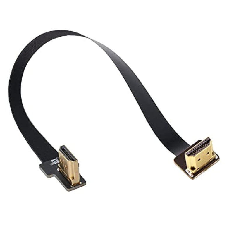 Cablecc CYFPV Dual 90 Degree Right-Up Angled HDMI Type A Male to Male HDTV FPC