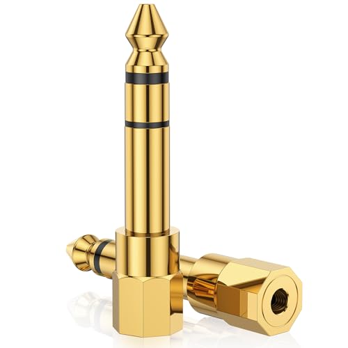 6.35mm to 3.5 mm Adapter,3.5mm Stereo Headphone Adapters for Audio Connector, 3.5mm Female to 6.35mm Male Jack Plug Stereo Adapter for Headphone