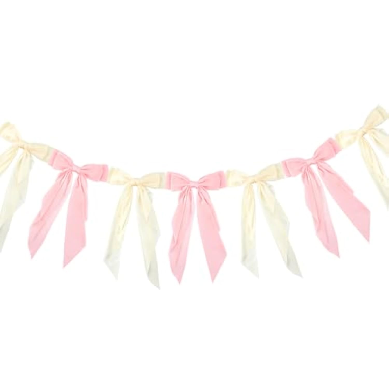 Pink Bow Banner Party Hanging Banner Polyester Satin Coquette Aesthetic Bowknot Ribbon Congratulation Garlands Ornaments For Birthday Bachelorette Wedding Party Favor Diy Decorations
