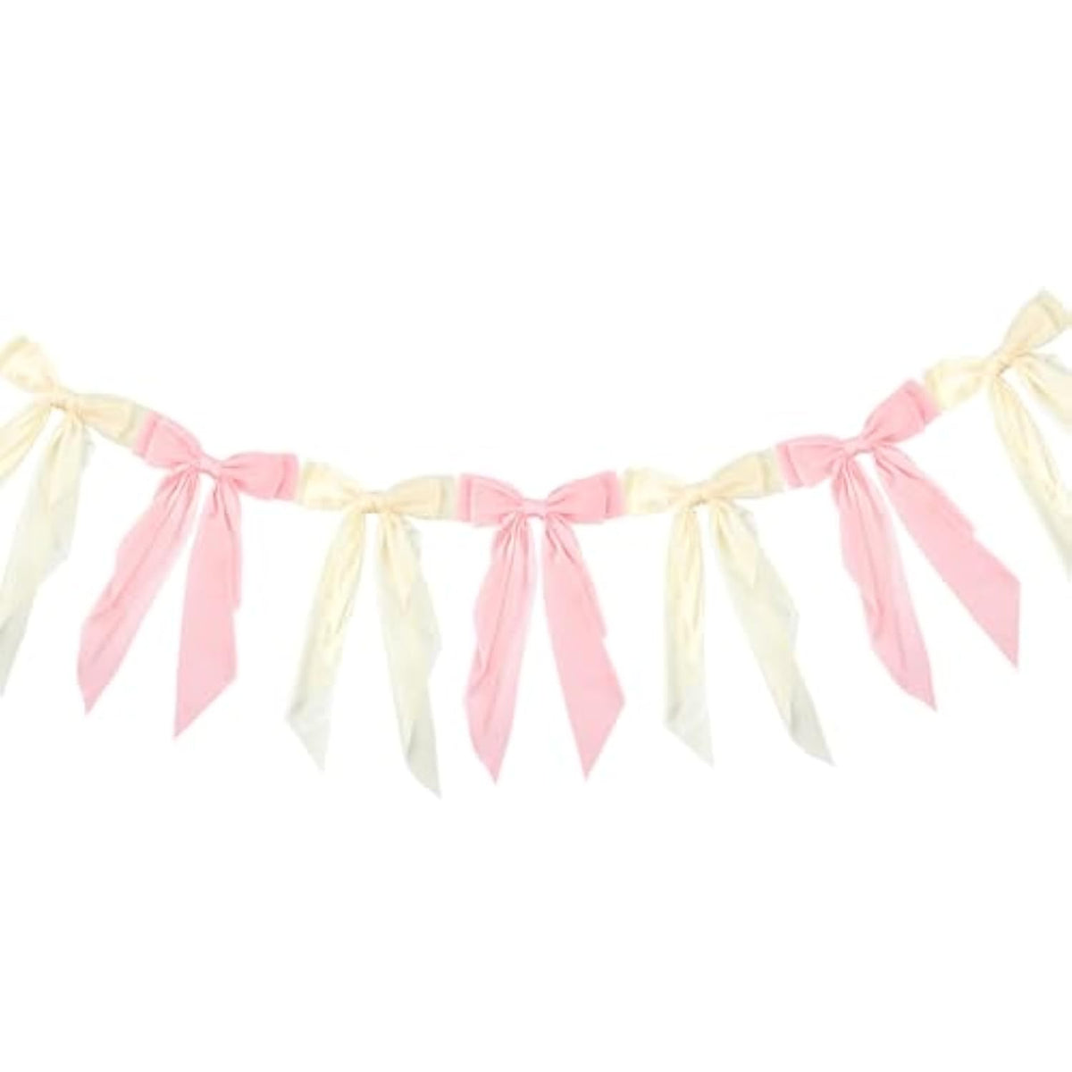 Pink Bow Banner Party Hanging Banner Polyester Satin Coquette Aesthetic Bowknot Ribbon Congratulation Garlands Ornaments For Birthday Bachelorette Wedding Party Favor Diy Decorations