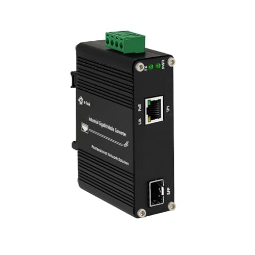 Industrial Gigabit 60W Poe Media Converter Hardened Ultra Poe++ Ethernet Fiber Media Converter 100/1000Base-Sx Sfp Din Rail Mount Aluminum Housing -40 75 C