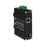 Industrial Gigabit 60W Poe Media Converter Hardened Ultra Poe++ Ethernet Fiber Media Converter 100/1000Base-Sx Sfp Din Rail Mount Aluminum Housing -40 75 C