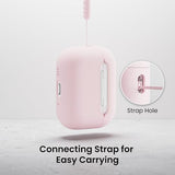 Compatible with AirPods Pro 3 Case 2025, Full Protective Hybrid Silicone for AirPods Pro 3rd Generation Case, Front LED Visible Skin Cover-Chalk Pink