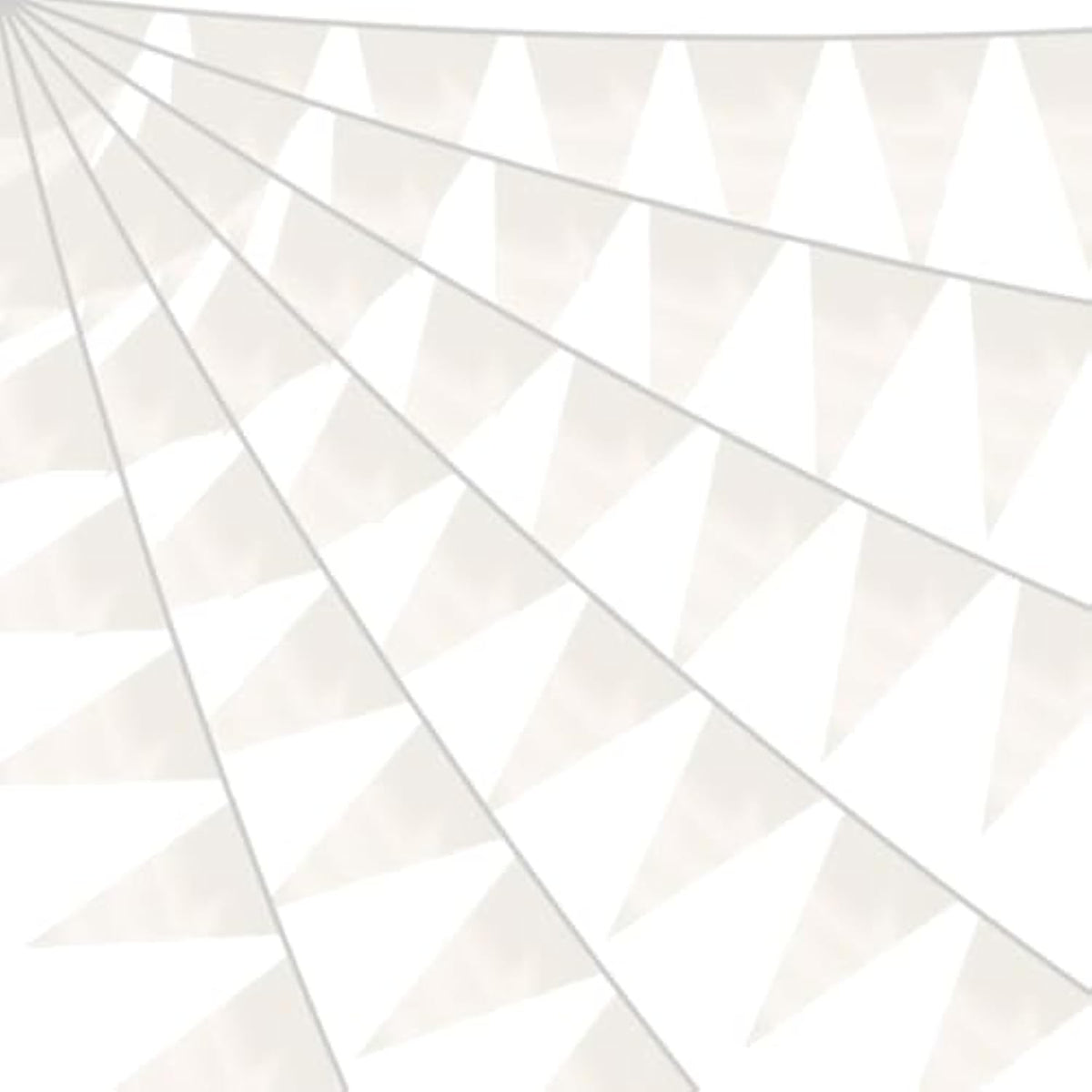 40M/130Ft White Triangle Pennant Banner Flag Metallic Fabric Bunting Garland For Christmas Graduation Wedding Engagement Anniversary Bachelorette Birthday Bridal Shower Valentines Hen Party Supplies