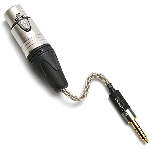 4.4mm Balanced Male to 4 Pin XLR Balanced Female Portable Headphone Adapter Cable 6N Single Crystal Silver Headphone Jack Convert Cable for Audio