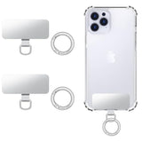 MoKo 2pcs Phone Tether Tab, Stainless Steel Cell Phone Lanyard Pads, Phone Strap Replacement Part with 2pcs Spring Rings, Phone Strap Connector Tether Tabs for Most Full Coverage Phone Cases, Silver