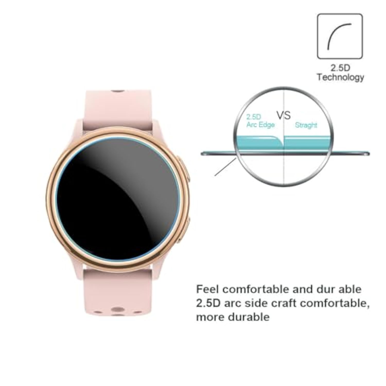 Screen Protector For G53 1.27'' Smartwatch, 9H Tempered Glass Protective Film Compatible For Sanorum/Ruxingx 1.27'' Smart Watches G53 [ 3Pcs ]