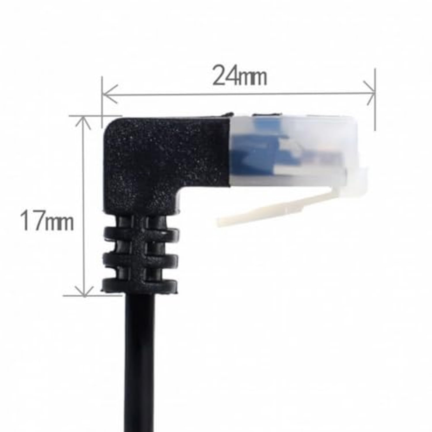 Cablecc Ultra Slim Cat6 Ethernet Cable Rj45 Down Angled To Straight Utp Networ