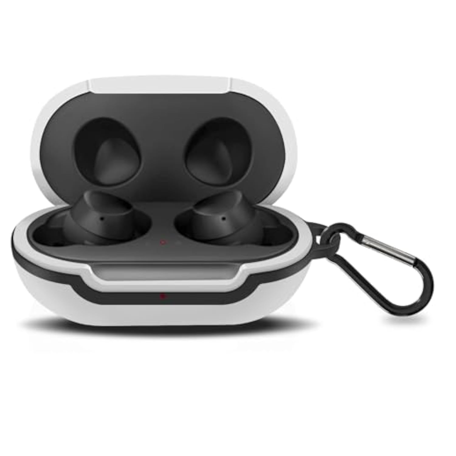 Silicone Cover Case for Samsung Galaxy Buds+ and Buds 2 True Wireless Earbuds with Keychain, White