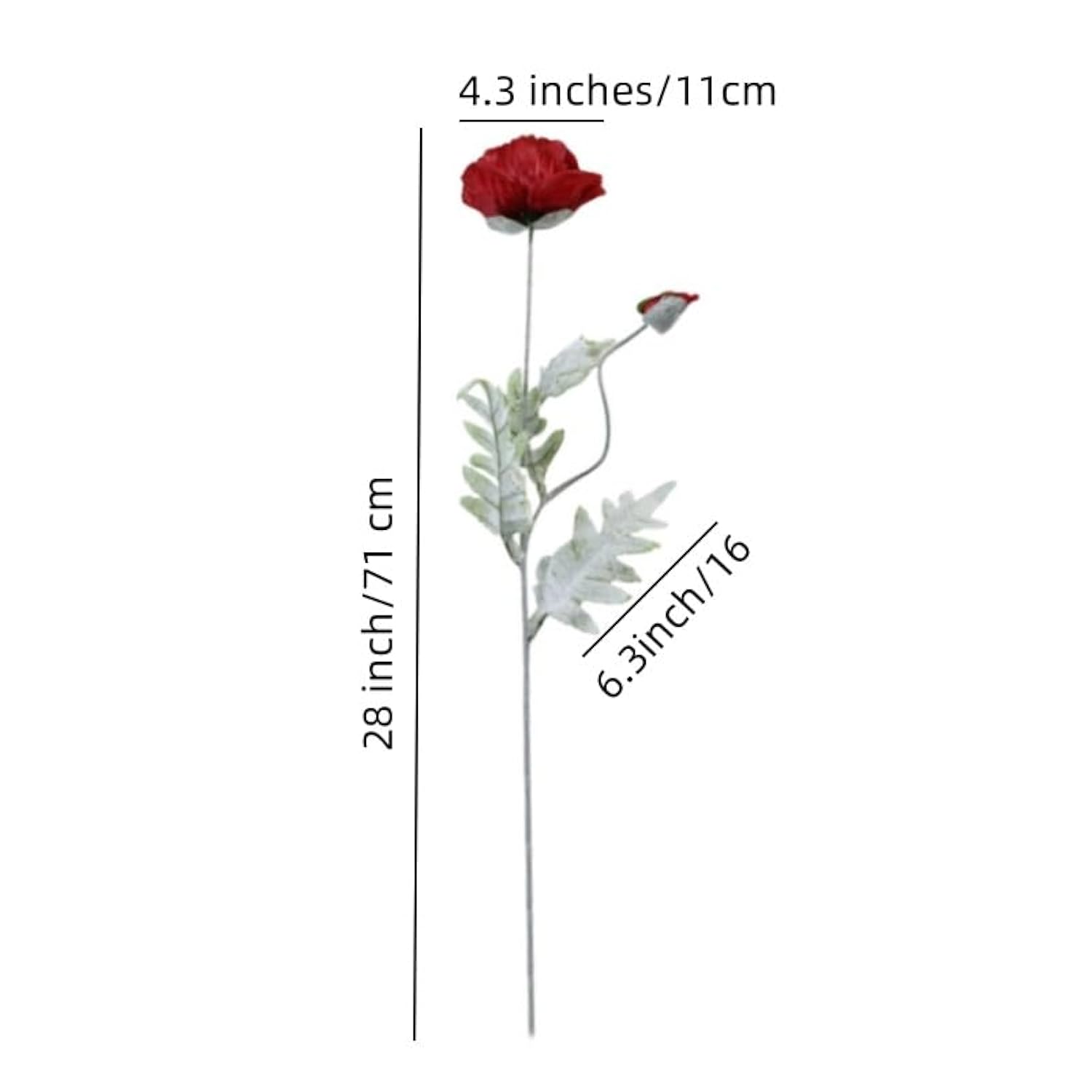 5 Pcs Artificial Flowers Poppies Silk Flowers With Stems,28" Silk Plants Ranunculus Artificial Flowers For Wedding Party Outdoor Indoor Decor Flower Arrangements For Table (Red)