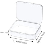 6 Pcs Mini Plastic Storage Containers Box With Lid, 4.5X3.4 Inches Clear Rectangle Box For Collecting Small Items, Beads, Game Pieces, Business Cards, Crafts Accessories