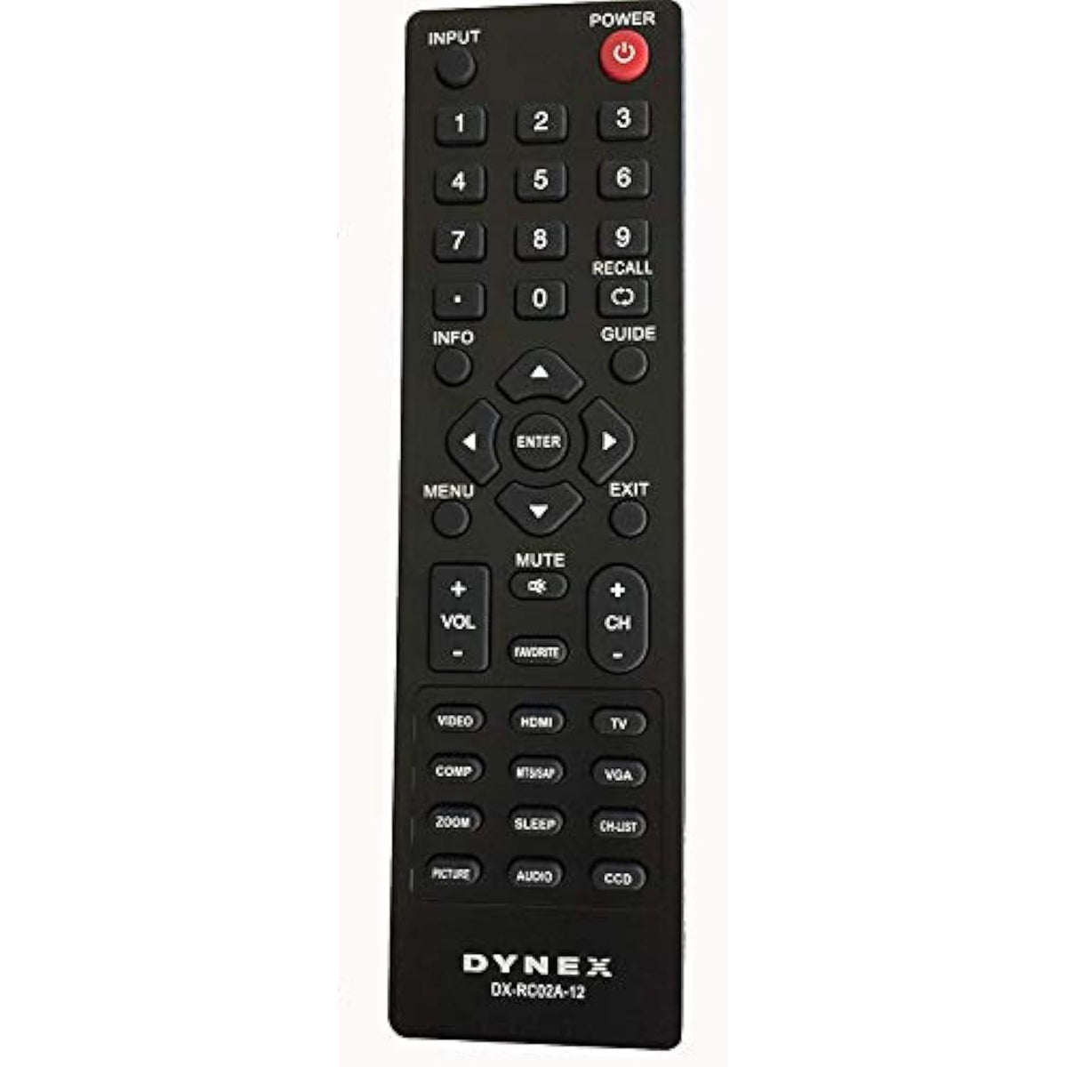 DYNEX DX-RC01A-12 DX-RC02A-12 LCD LED TV Remote for DX-32L100A13 DX-26L100A13 and Other DYNEX TV