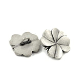 12 Pieces Clover Metal Shank Buttons. 20Mm (3/4 Inch) (Antique Silver)