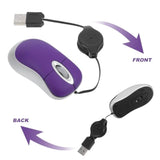 3Pcs Mouse Laptop Computer Mini Computer Retractable Usb Mouse Arc Mute Usb Mice Notebook Purple Mini Small Travel