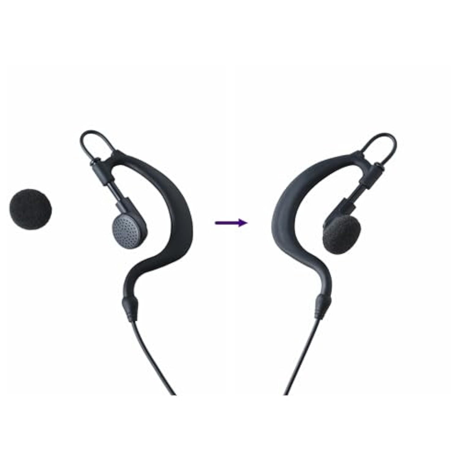 Black Soft Foam Earbud Earpad Replacement Sponge Covers For Walkie Talkie Earpiece & Stereo Headsets?Diameter 18Mm,10Pcs?