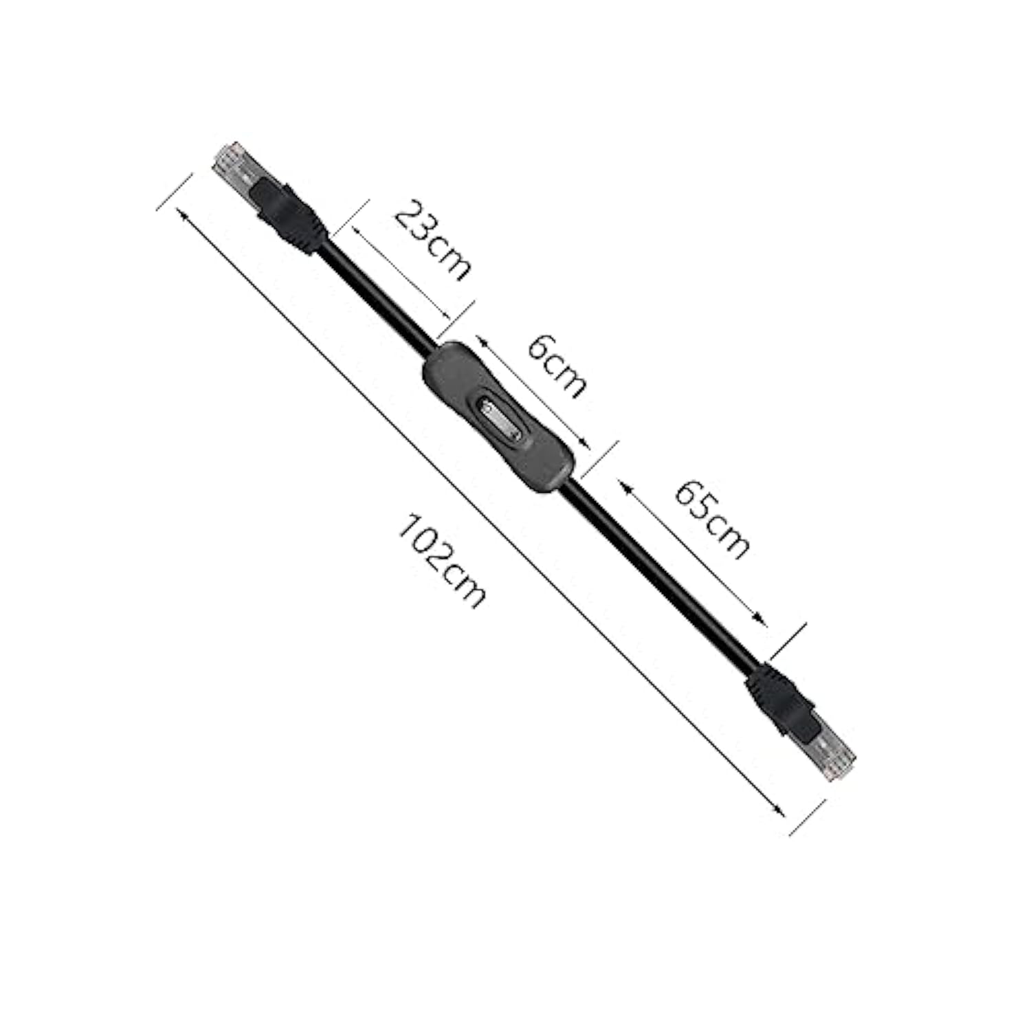 Cat6 Ethernet Patch Cable Switch On/Off Rj45 Male To Female High Speed Interne