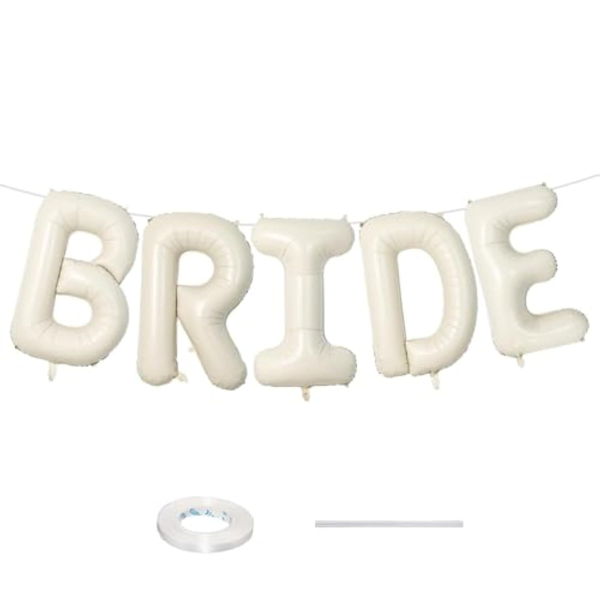 40 Inch Beige Bride Balloons Bachelorette For Bridal Shower, Cream White Sand Bride Mylar Foil Banner Letter Sign, Bridal Balloon Banner For Wedding Engagement Bride To Be Party Favors Decorations