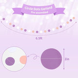 Purple Pink Birthday Party Decorations Set With Happy Birthday Banner, Tissue Paper Pompoms, Tassel Garland, And Circle Dots Garland For Women Girls