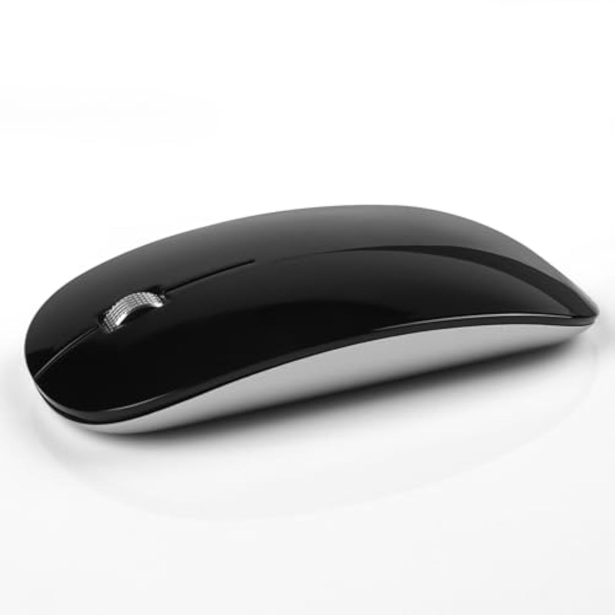 DC Wireless Mouse, 5 in 1 Bluetooth USB C Rechargeable Mouse for Laptops Disktops Tablets Compatible with Apple MacBook Pro/Air iPad iMac Sureface Chromebook Computer (Black Silver)