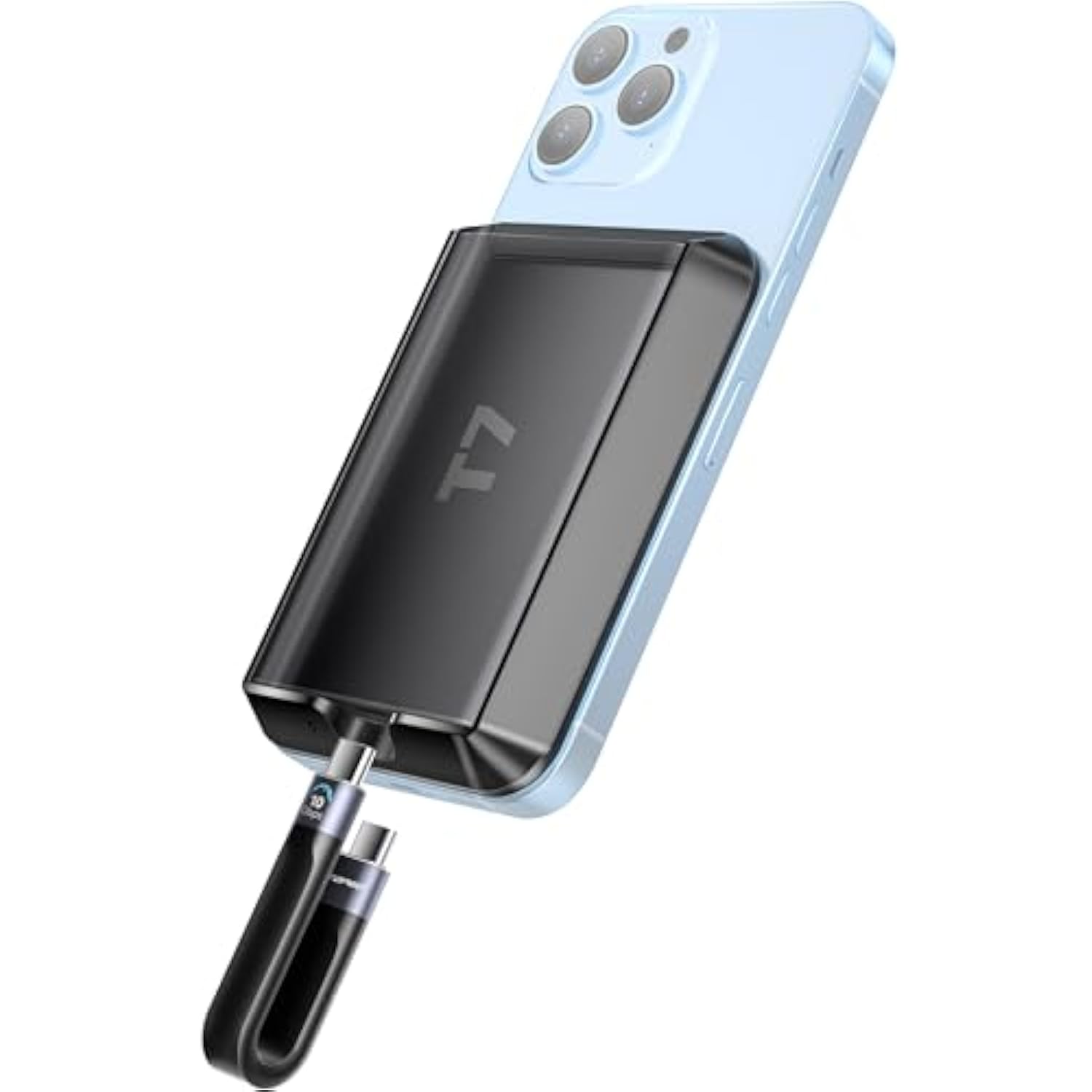 Magnetic Hard Drive Case For Samsung T7 & Touch Ssd With 10Gbps Type-C Cable Compatible With Iphone 17 Pro & Pro Max Magsafe External Solid State Drive Sleeve - Black