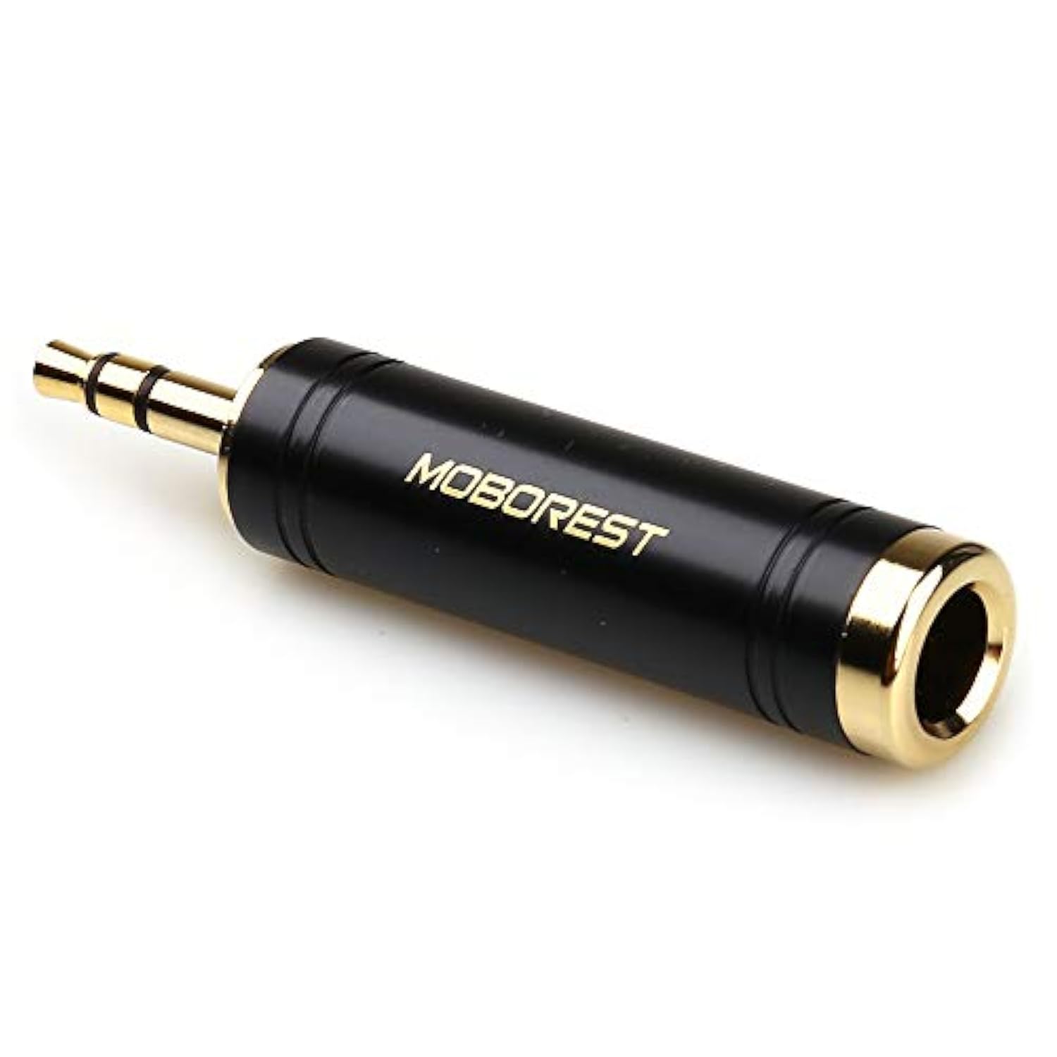 3.5Mm To 1/4'' Stereo Pure Copper Adapter, 1/8'' (3.5Mm) Male Plug To 1/4'' (6.35Mm) Jack Female Socket Adapter For Headphone Amp Adapte Black -1Pcs
