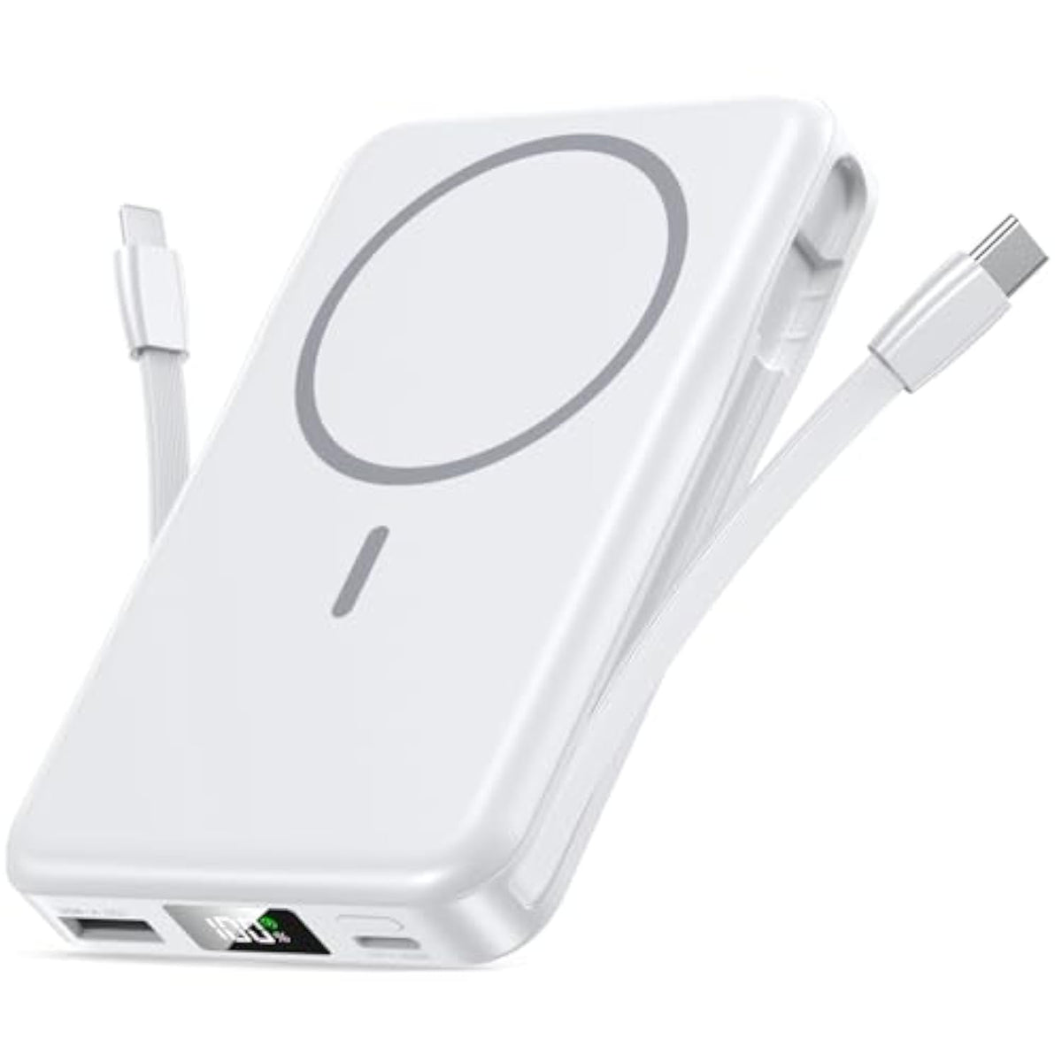 For Magsafe Battery Pack, 5 In 1 Portable Charger With Built In Cable, Magnetic 10000Mah Power Bank, Usb-C Fast Charging Battery Pack, Compatible With Iphone 16/15/14/13 Pro/Pro Max, Samsung Series