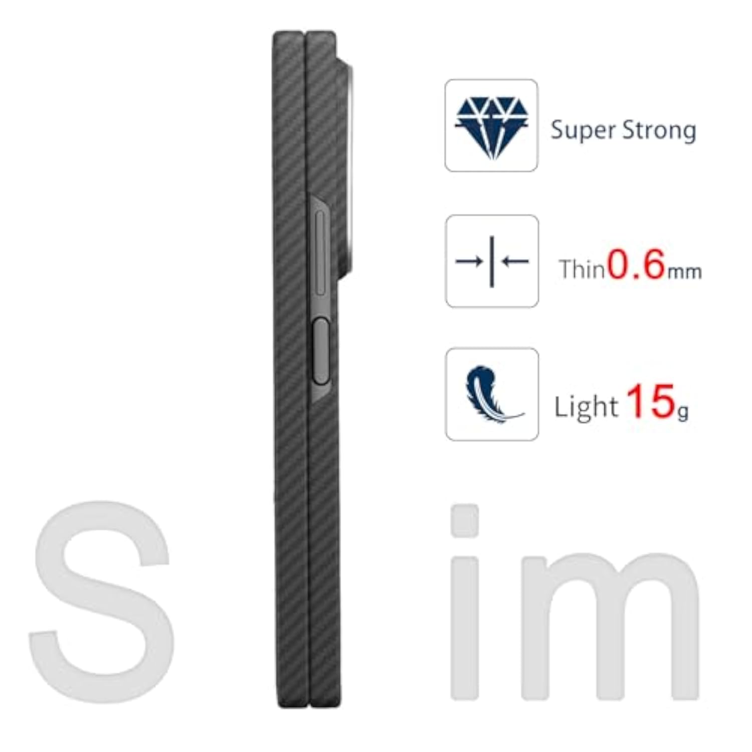 Samsung Galaxy Z Fold 7 Aramid Carbon Fiber Case, Black 1500D - Ultra Slim and Lightweight Protection