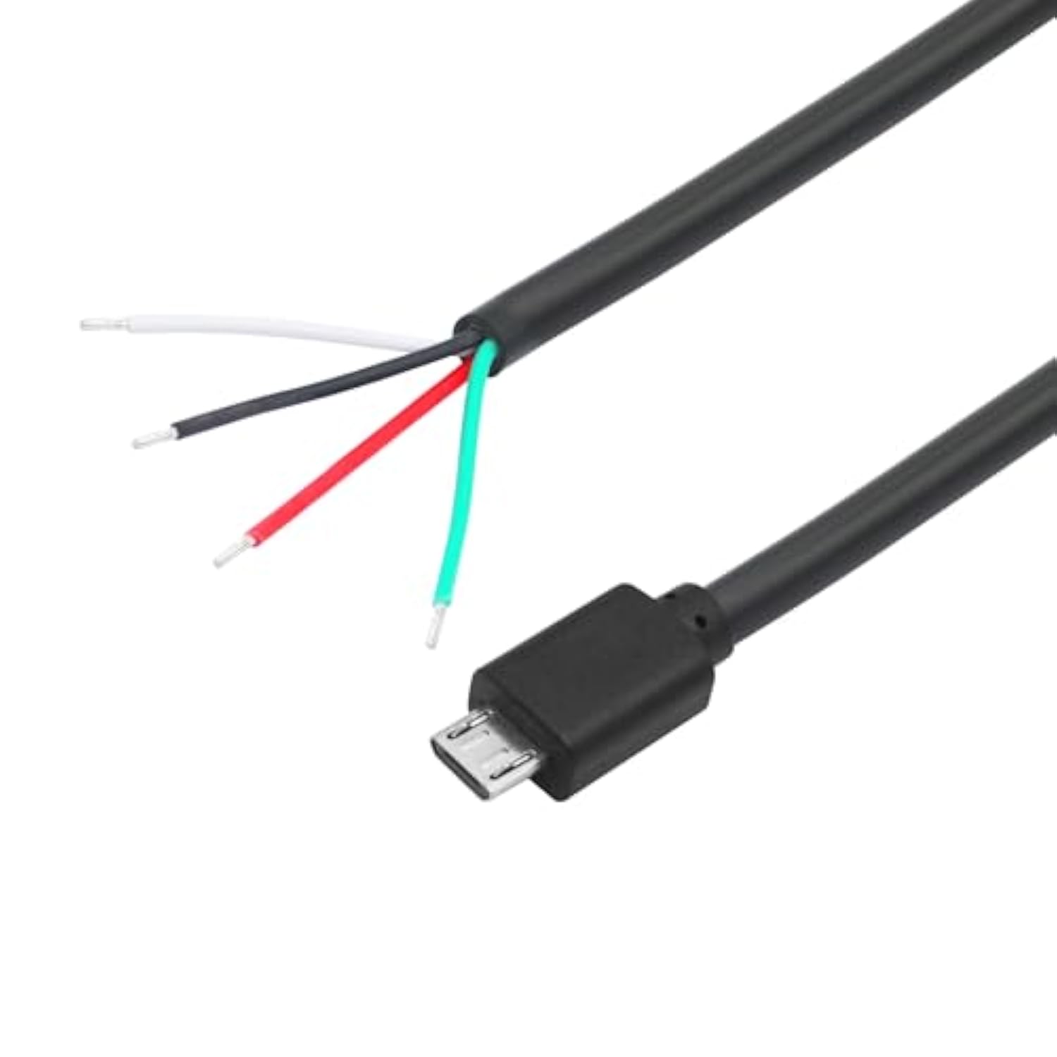 Short Micro Usb Male & Female 4 Pin Bare Wire 11Inch, Micro Usb 5V/3A 4 Pin Pigtail Wire Open End Power And Data Cable, For Micro Usb Equipment Installed Or Replacement Repair Diy Cable