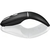Bluetooth Arc Travel Mouse - Bt & 2.4G Wireless Dual Mode, Rechargeable Slim Rotatable Portable, 3 Adjustable Dpi, Usb Optical Computer Silent Mouse For Microsoft Laptop Pc Tablet - Graphite Black