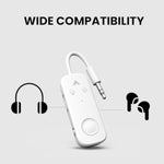 Avantree Relay - Premium Airplane Bluetooth 5.3 Adapter, Supports 2 S Or Headphones With Aptx Adaptive, 3.5Mm Aux Jack Wireless Audio Transmitter For Planes, Travel, Tv (White)