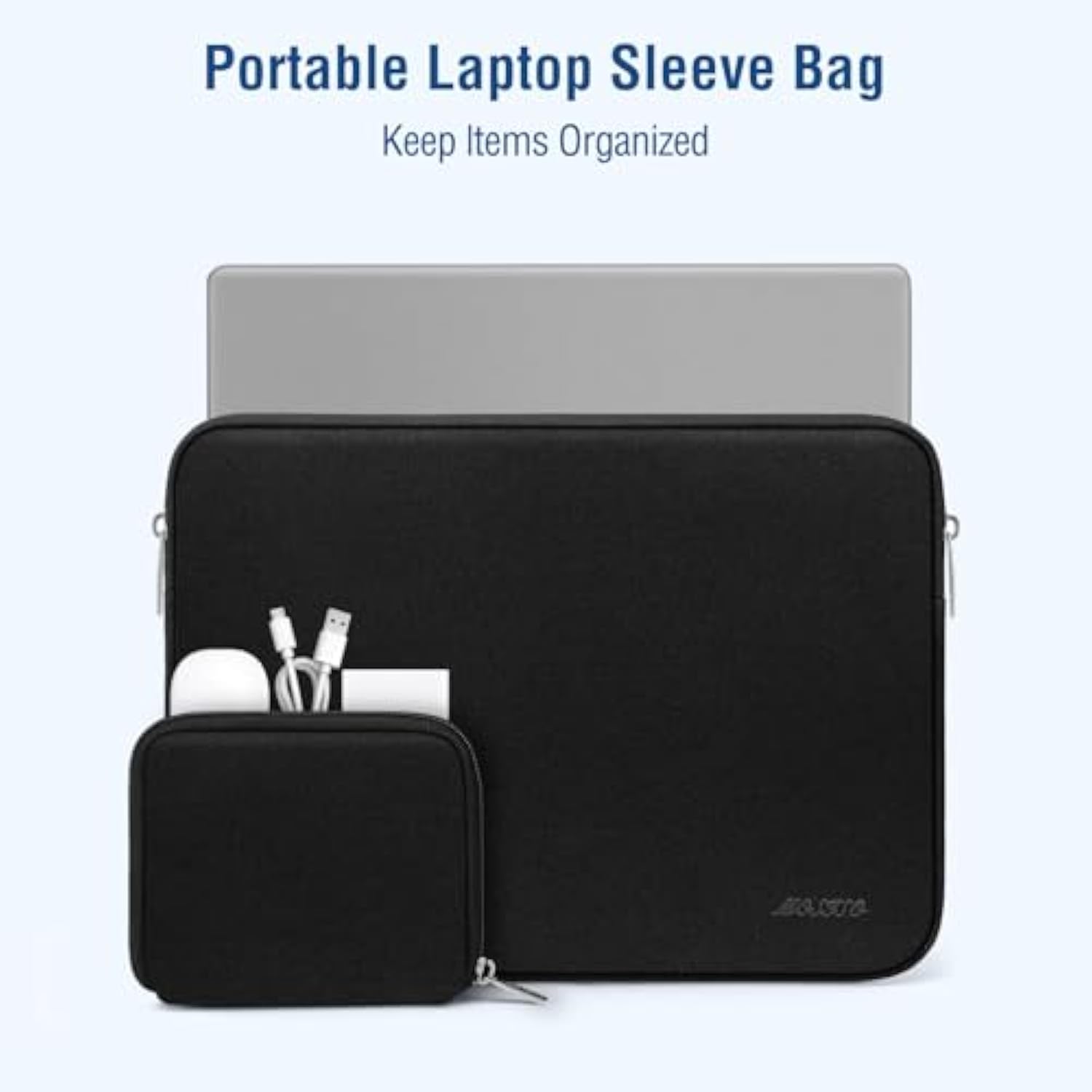 MOSISO Laptop Case 16 inch, 15-15.6 inch Laptop Sleeve Bag Compatible with MacBook Pro 16 inch, HP, Acer, Dell, Lenovo, ASUS Notebook, Neoprene Computer Sleeve Bag with Small Case, Black