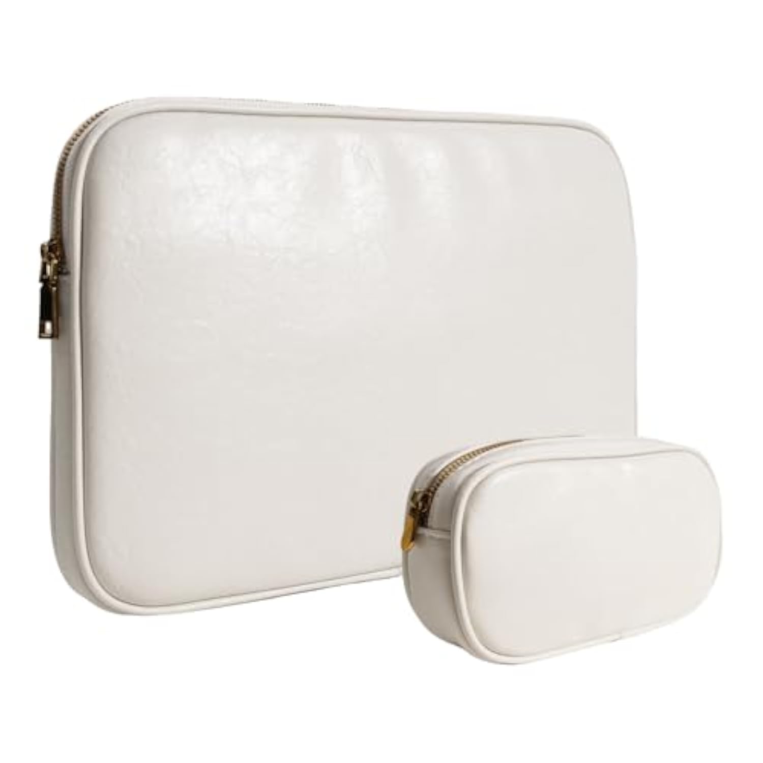 Pu Leather Padded Laptop Sleeve Bag 14Inch Compatible With New Macbook Pro 14?Surface Laptop 13.5, Surface Pro 10 With Charger Pouch Color White