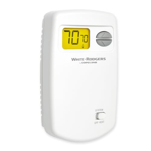Emerson Thermostats 1E78-140 Non-Programmable Heat Only Thermostat For Single-Stage Systems, White