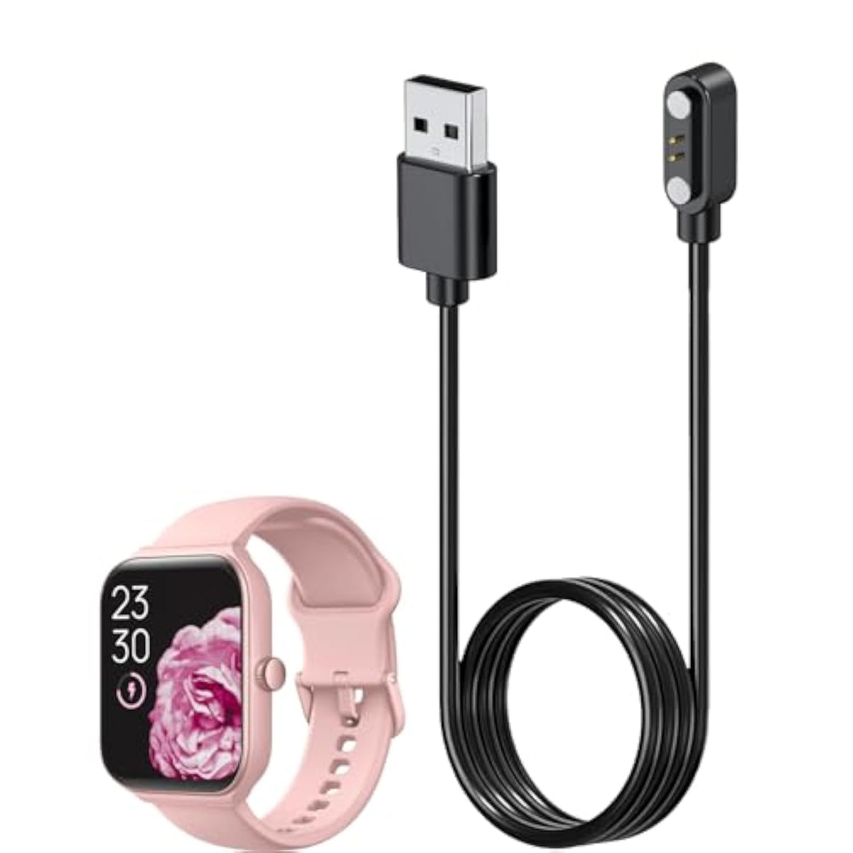 Smart Watch Charger For Toobur Idw16 2Ft/60Cm 2 Pin Usb Portable Magnetic Charging Cable Cord For Toobur Idw16 Smart Watch