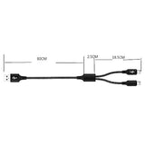IFLASH Dual MicroUSB Splitter Charge Cable - Power up to Two Micro USB Devices At Once From a Single USB Port - Ideal for Any Micro USB Powered Device