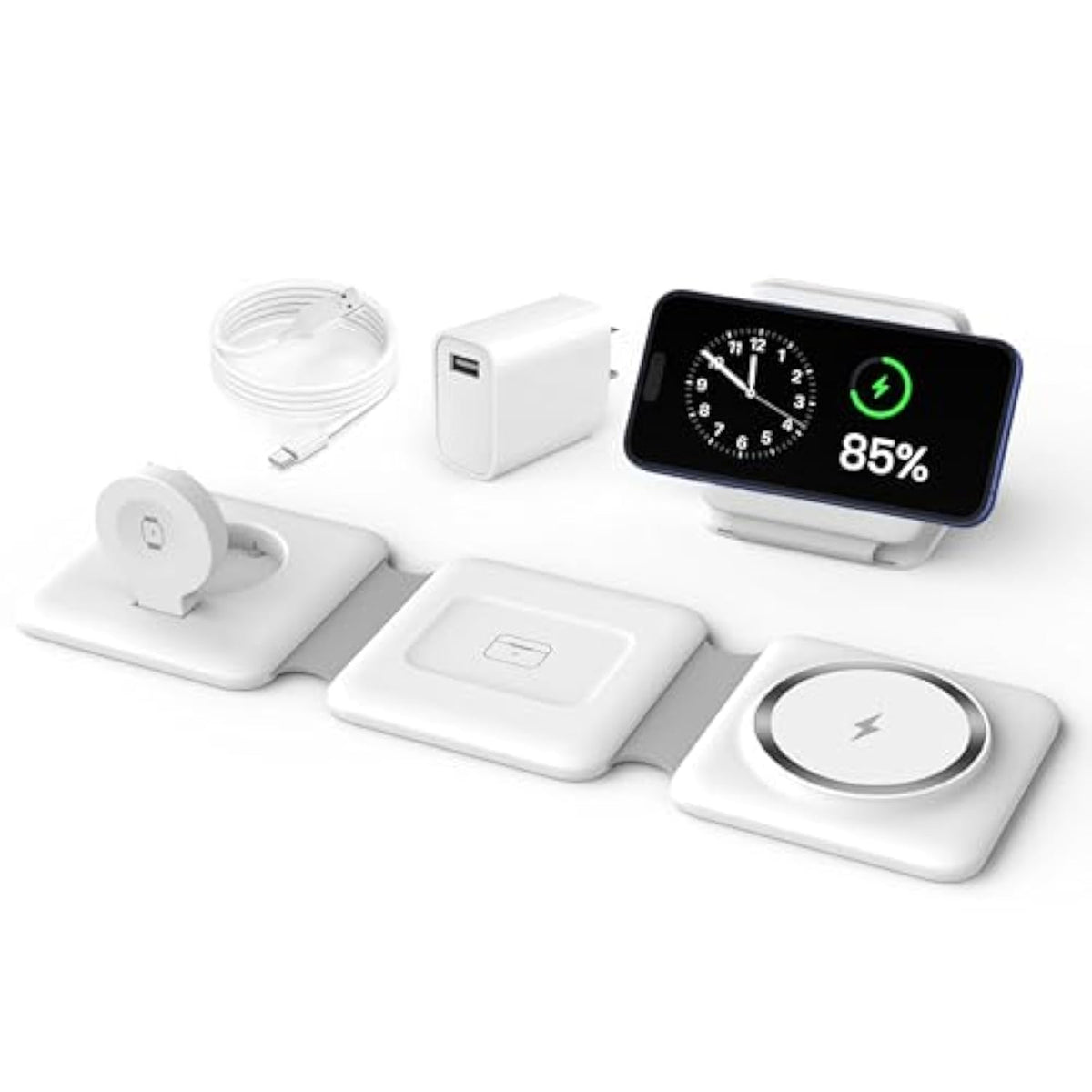 3-in-1 Foldable Magnetic Wireless Charging Station for iPhone, Watch & AirPods
